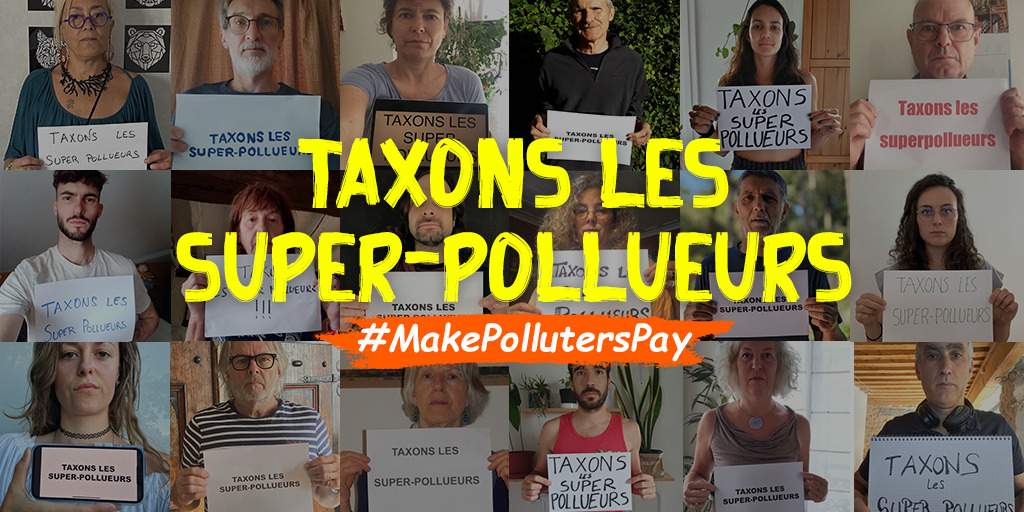 Des ONG portent une pétition pour demander la taxation des super pollueurs.