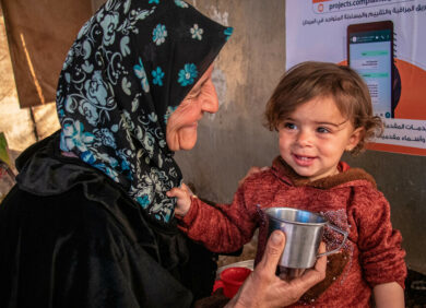 Une femme et son enfant en Syrie