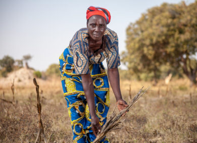 Une femme touchée par le changement climatique en Zambie