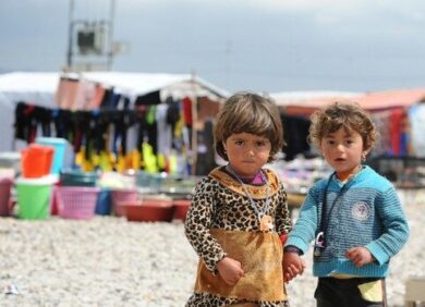 Des enfants dans un camp en Irak