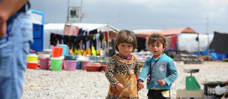 Des enfants dans un camp en Irak