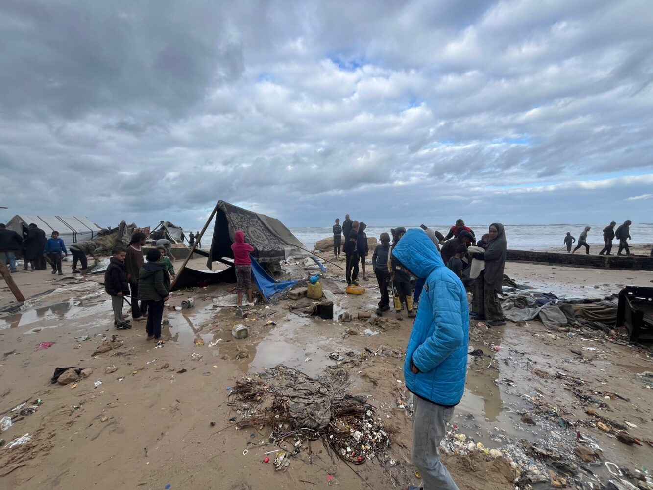 Des tentes dans un camp de réfugiés à Gaza